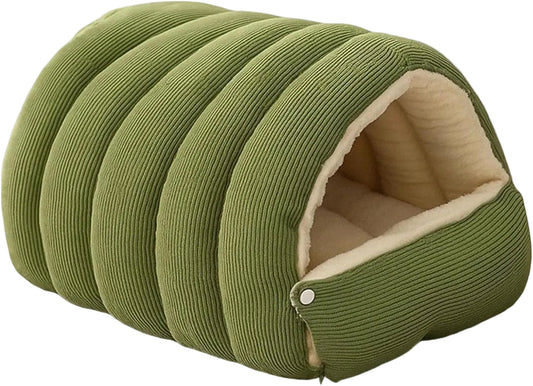 Cozy Winter Cat House - Semi-Enclosed Warm Pet Bed with Removable & Washable Cover