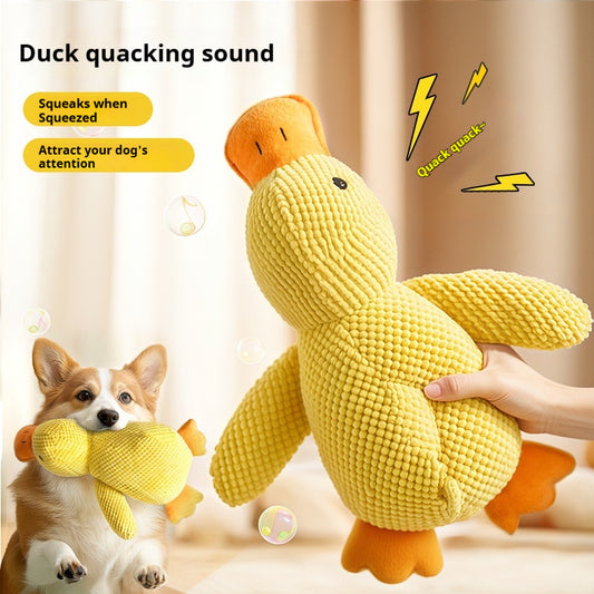 Quackers the Cuddle Duck - Durable Plush Dog Toy with Crinkle and Squeaker