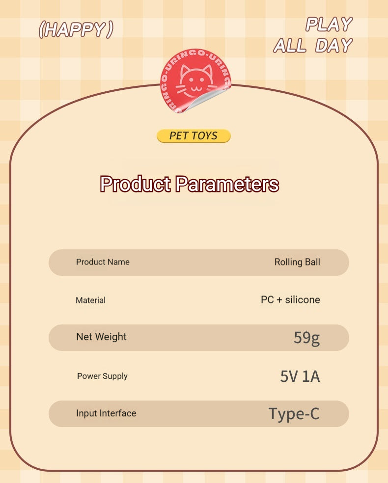 Fluffy Smart Teaser Ball with Rope – The Ultimate Self-Entertainment Toy for Cats