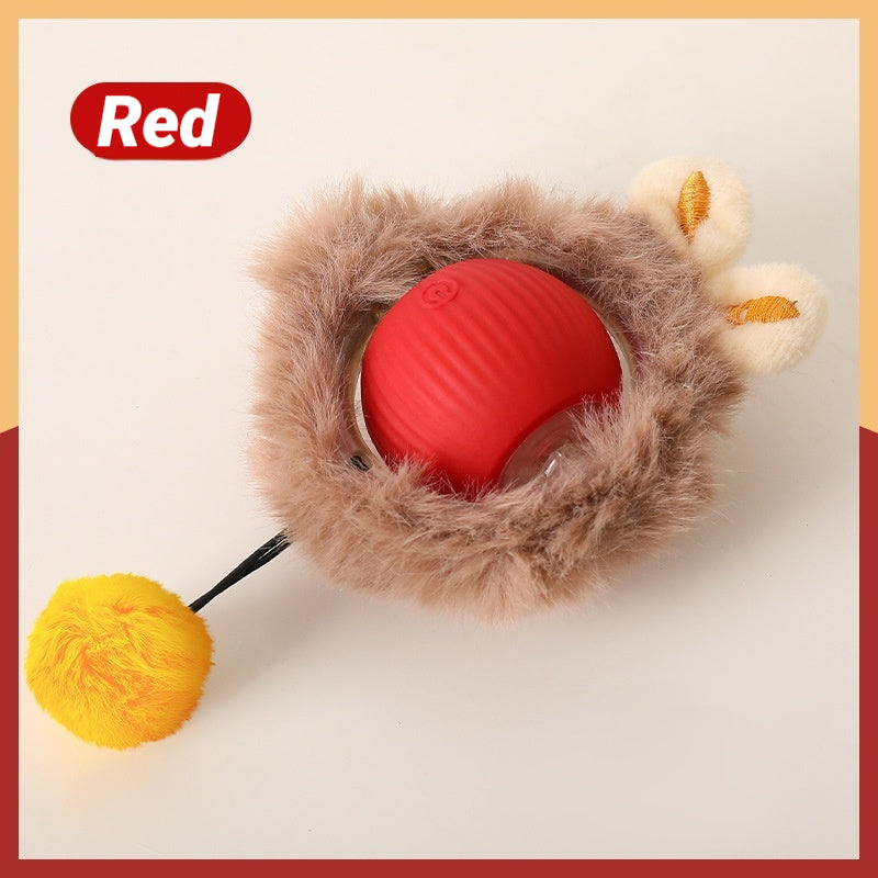 Fluffy Smart Teaser Ball with Rope – The Ultimate Self-Entertainment Toy for Cats
