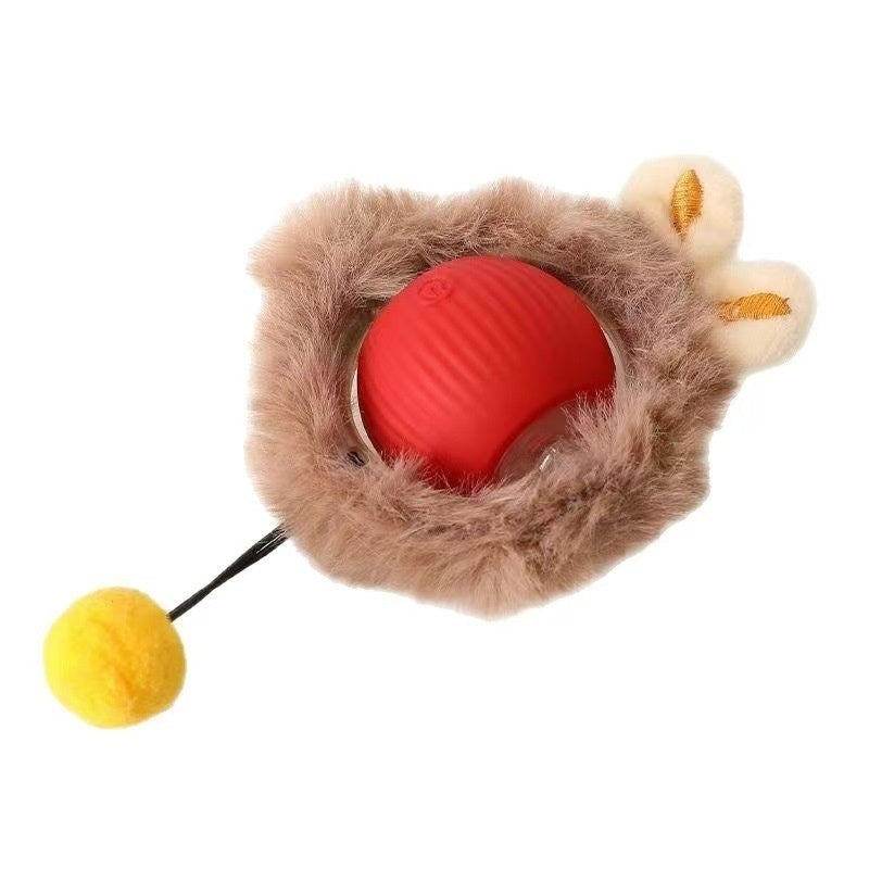 Fluffy Smart Teaser Ball with Rope – The Ultimate Self-Entertainment Toy for Cats