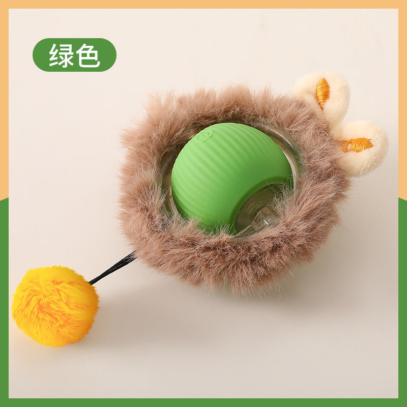 Fluffy Smart Teaser Ball with Rope – The Ultimate Self-Entertainment Toy for Cats