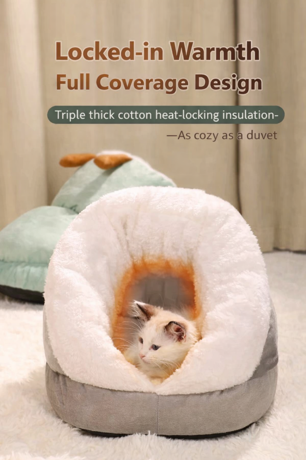 Soft & Cute Slipper Bed - Let your pet disappear into cloud-like, fleece-lined warmth all winter long