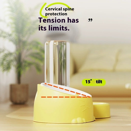 Double Bowl Automatic Drinking Pet Basin Stainless Steel Ceramic