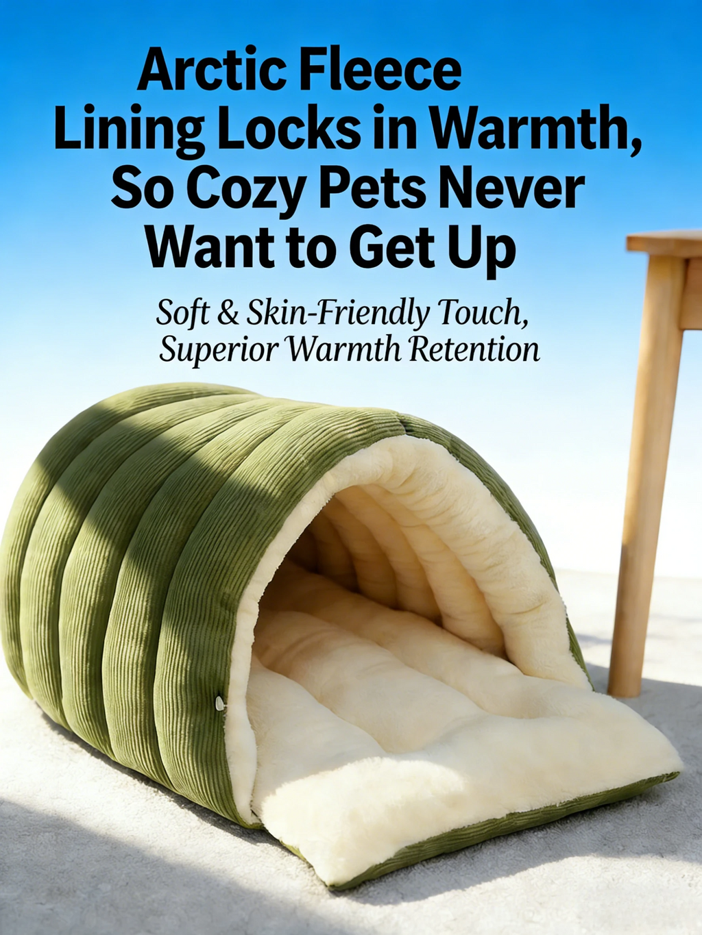 Cozy Winter Cat House - Semi-Enclosed Warm Pet Bed with Removable & Washable Cover