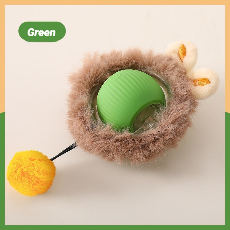 Fluffy Smart Teaser Ball with Rope – The Ultimate Self-Entertainment Toy for Cats